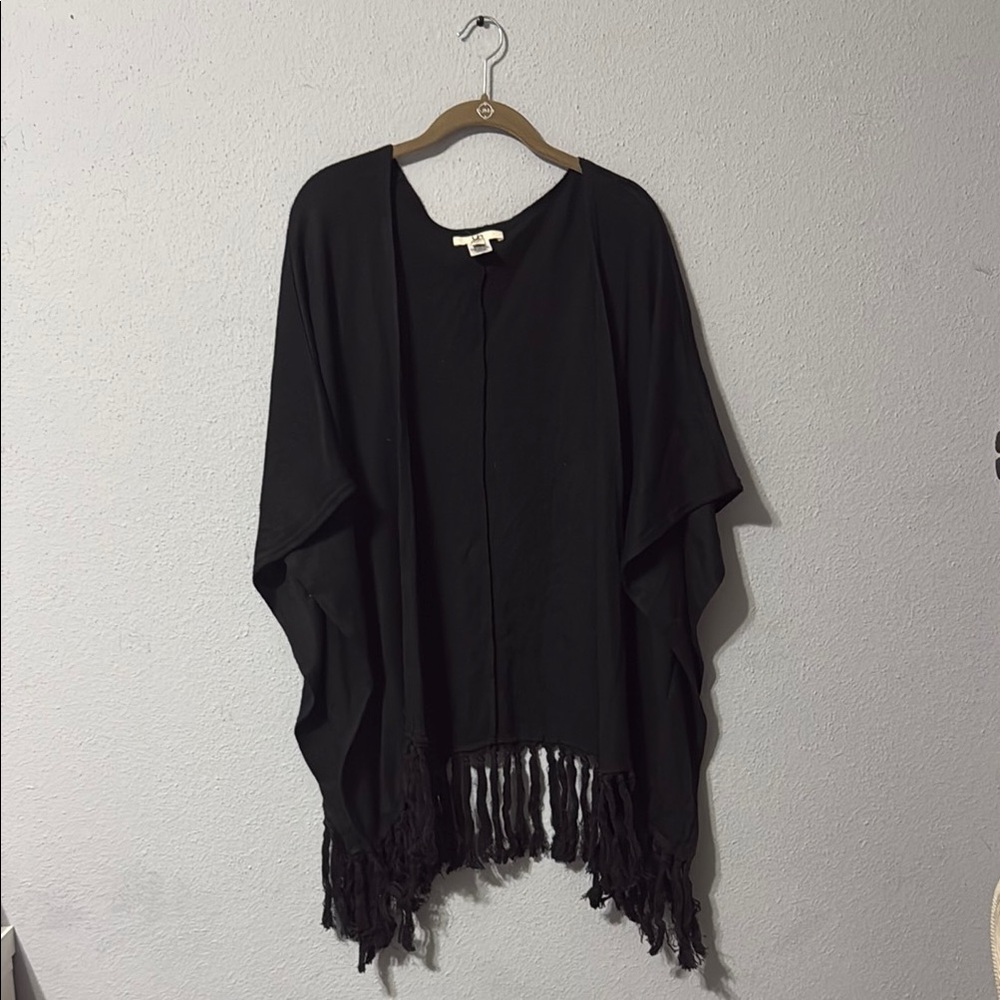 Black Fringe Kimono Cardigan